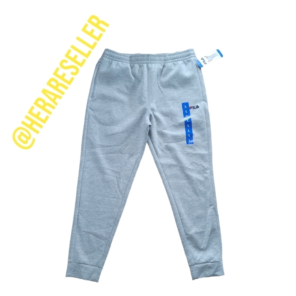 NWT FILA Jogger Sweatpants Zip Pockets Heather Gray Size L